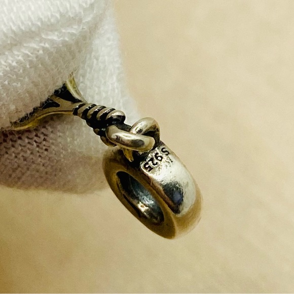 EUC HTF Pandora 791510 Sterling Silver Game Set Match Tennis Sports Dangle Charm - Picture 7 of 9